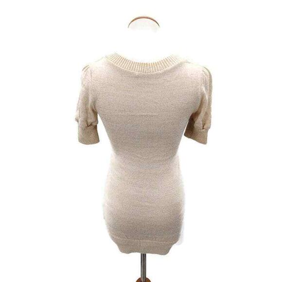 Dolce Vita Gold and cream y2k 2000's sweater small. Scoopneck Short Sleeve - Picture 2 of 6